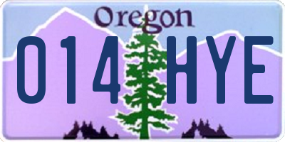 OR license plate 014HYE