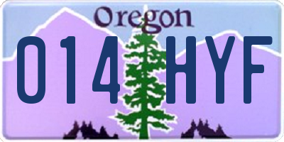 OR license plate 014HYF