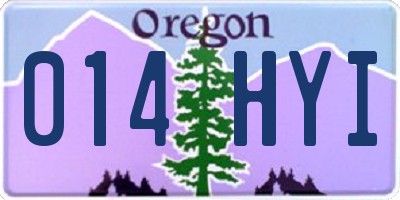 OR license plate 014HYI