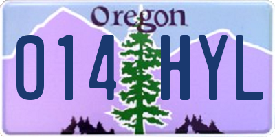 OR license plate 014HYL