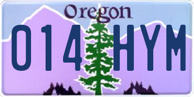 OR license plate 014HYM