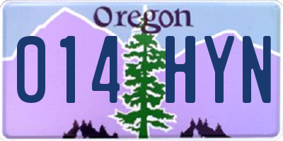 OR license plate 014HYN