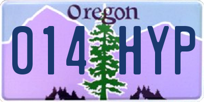 OR license plate 014HYP