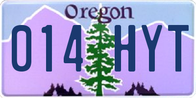 OR license plate 014HYT