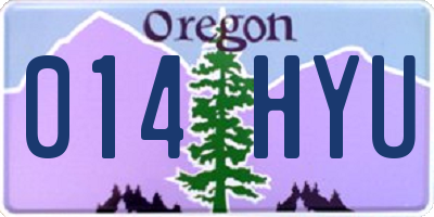 OR license plate 014HYU