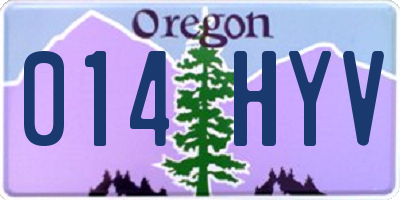 OR license plate 014HYV