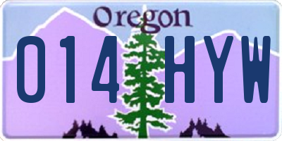 OR license plate 014HYW