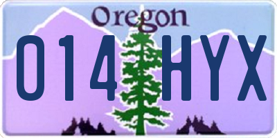 OR license plate 014HYX