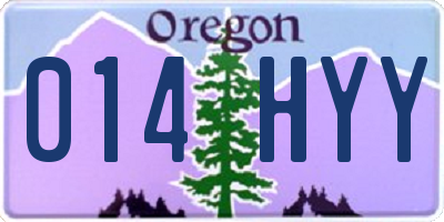 OR license plate 014HYY