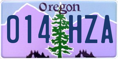 OR license plate 014HZA