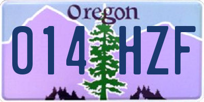 OR license plate 014HZF