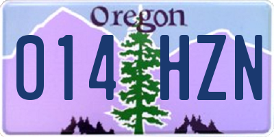 OR license plate 014HZN
