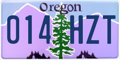 OR license plate 014HZT