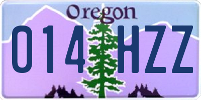 OR license plate 014HZZ