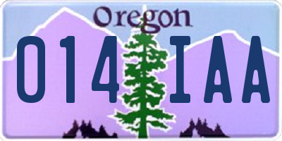 OR license plate 014IAA