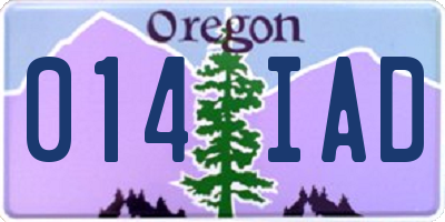 OR license plate 014IAD