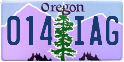 OR license plate 014IAG
