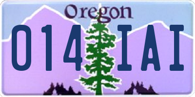 OR license plate 014IAI