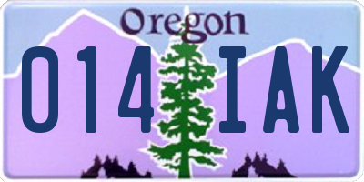 OR license plate 014IAK