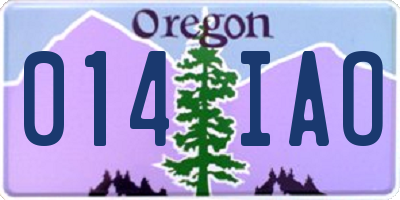 OR license plate 014IAO