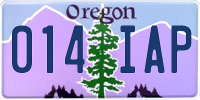 OR license plate 014IAP