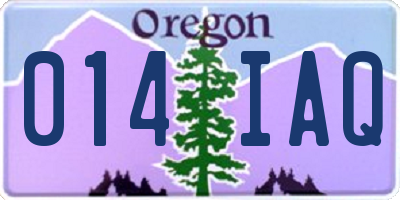 OR license plate 014IAQ