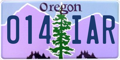 OR license plate 014IAR