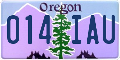 OR license plate 014IAU