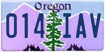 OR license plate 014IAV