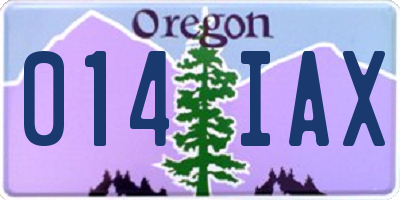 OR license plate 014IAX