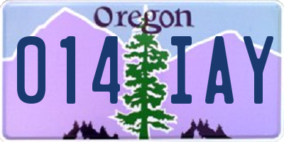 OR license plate 014IAY