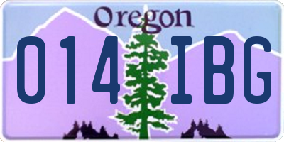 OR license plate 014IBG
