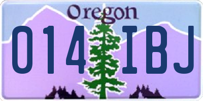 OR license plate 014IBJ
