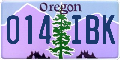 OR license plate 014IBK