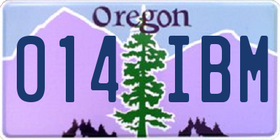 OR license plate 014IBM