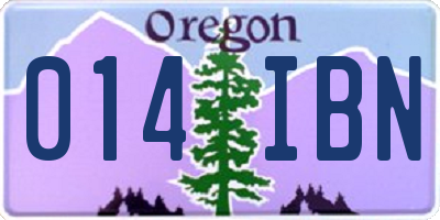 OR license plate 014IBN