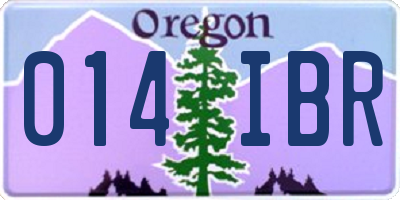 OR license plate 014IBR