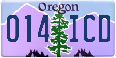 OR license plate 014ICD