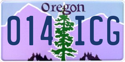 OR license plate 014ICG