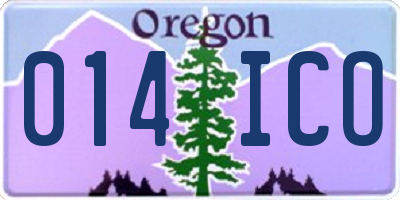 OR license plate 014ICO