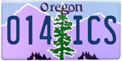 OR license plate 014ICS