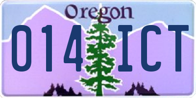 OR license plate 014ICT