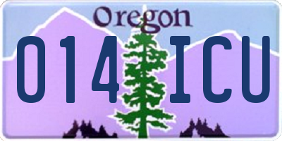 OR license plate 014ICU