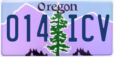 OR license plate 014ICV