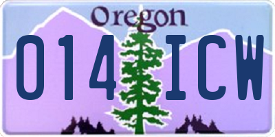 OR license plate 014ICW