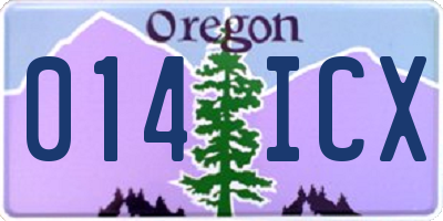 OR license plate 014ICX
