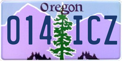 OR license plate 014ICZ