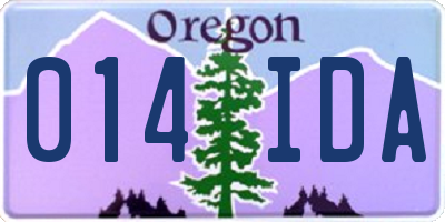 OR license plate 014IDA