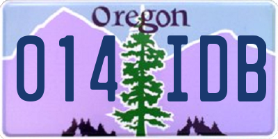 OR license plate 014IDB
