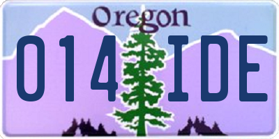 OR license plate 014IDE